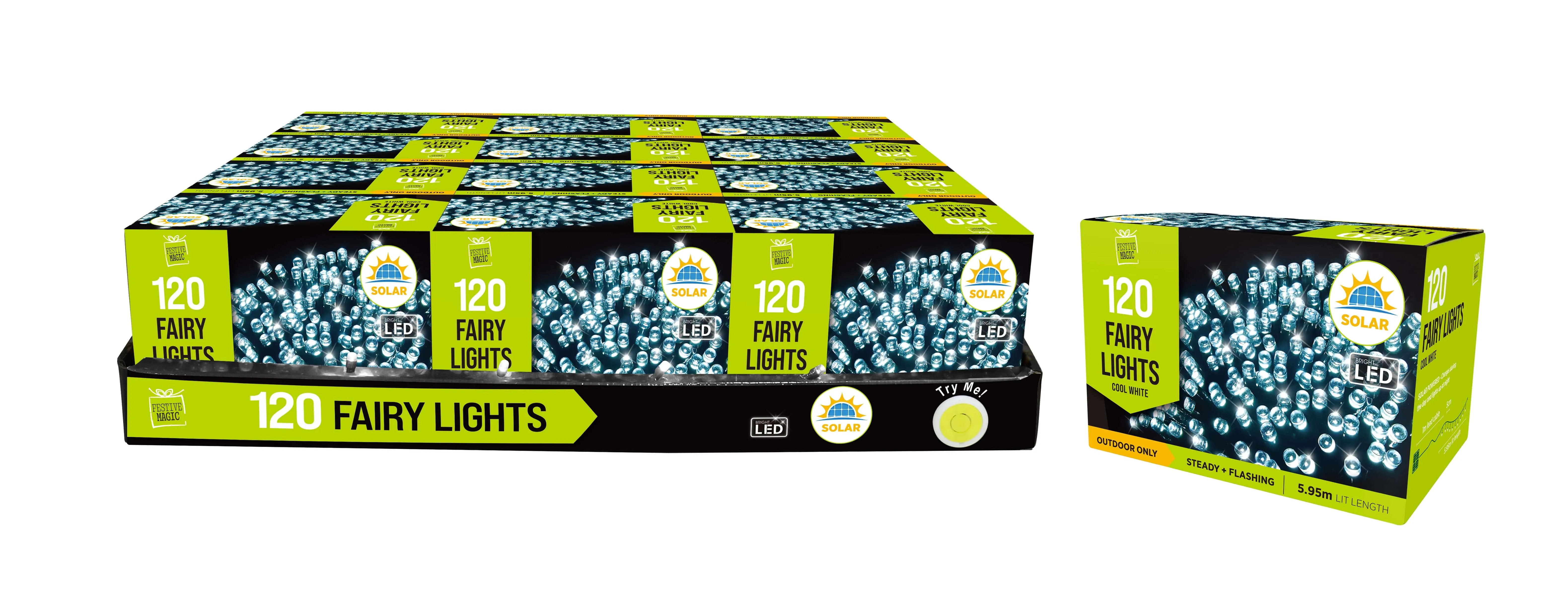 120 LED Solar White Lights (5.95m)