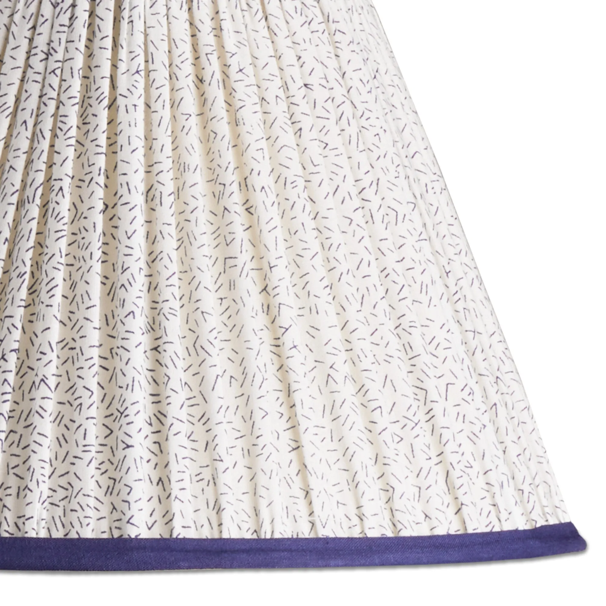 20cm empire shade in navy & white dashee block printed cotton