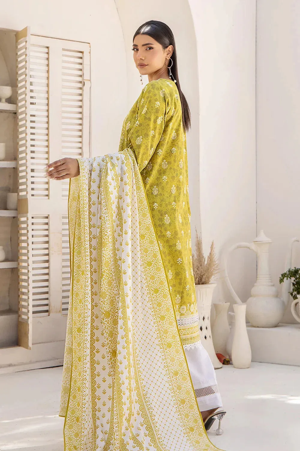 2PC Unstitched Printed Lawn Shirt and Dupatta KSD-2481