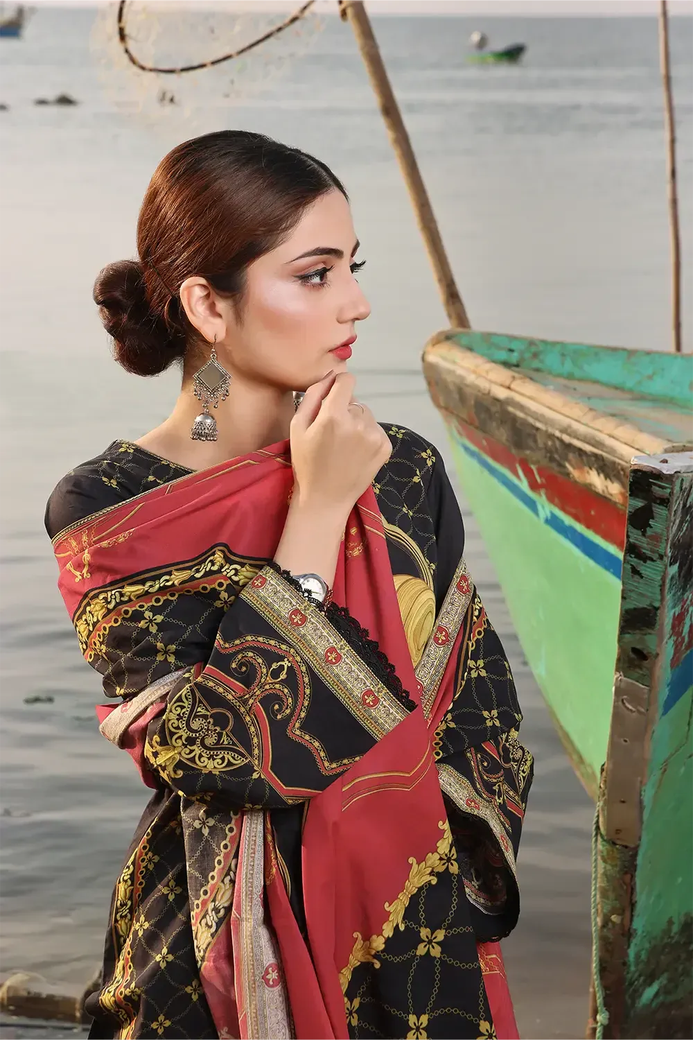 3PC Printed Unstitched Lawn Suit KLA-2406