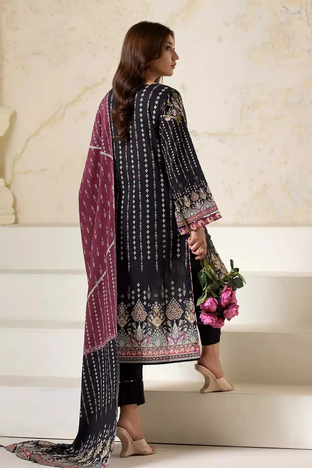 3PC Printed Unstitched Lawn Suit KLA-2743