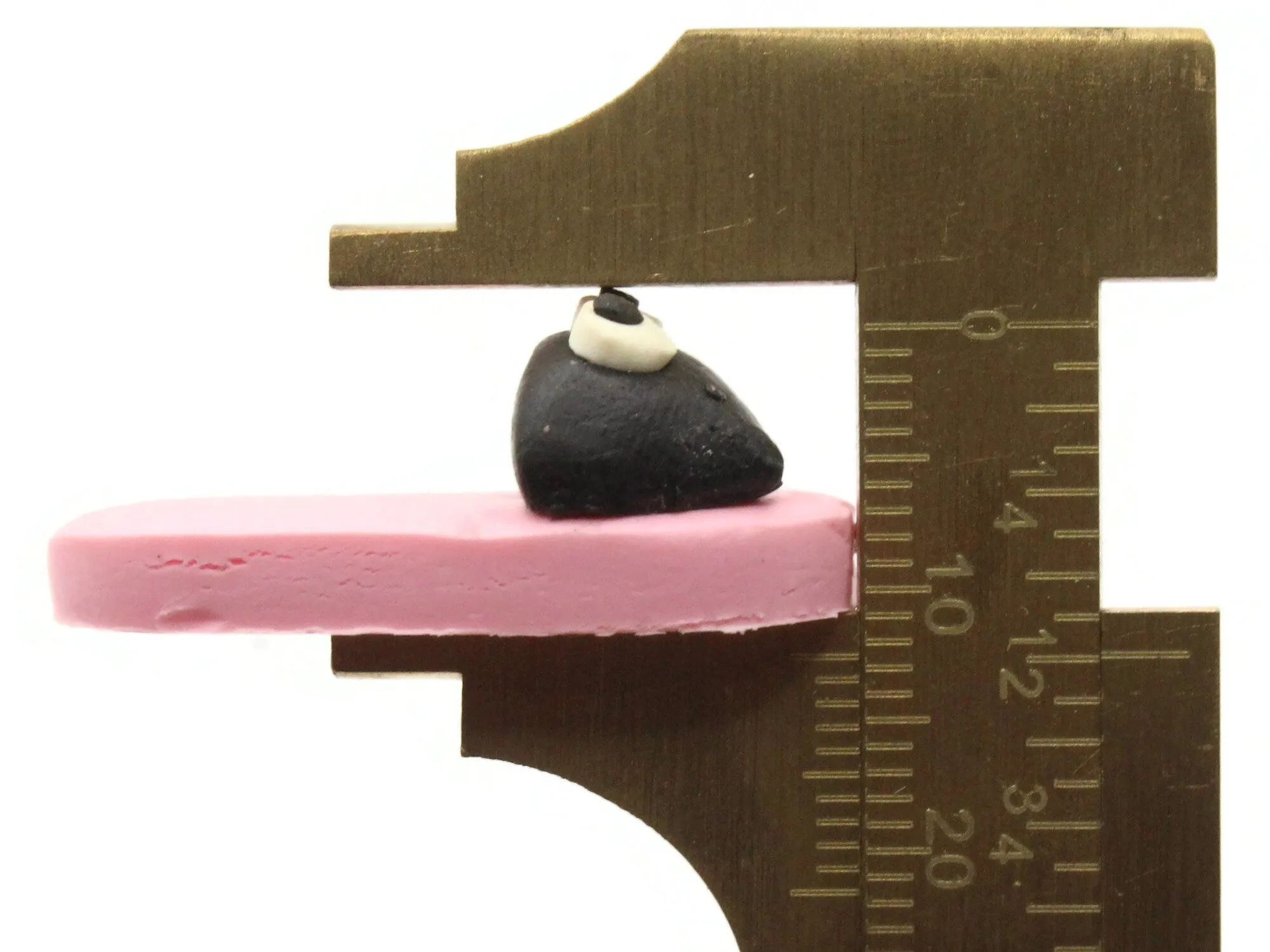 5 34mm Pink And Black Cat Polymer Clay Miniature Slipper Charms