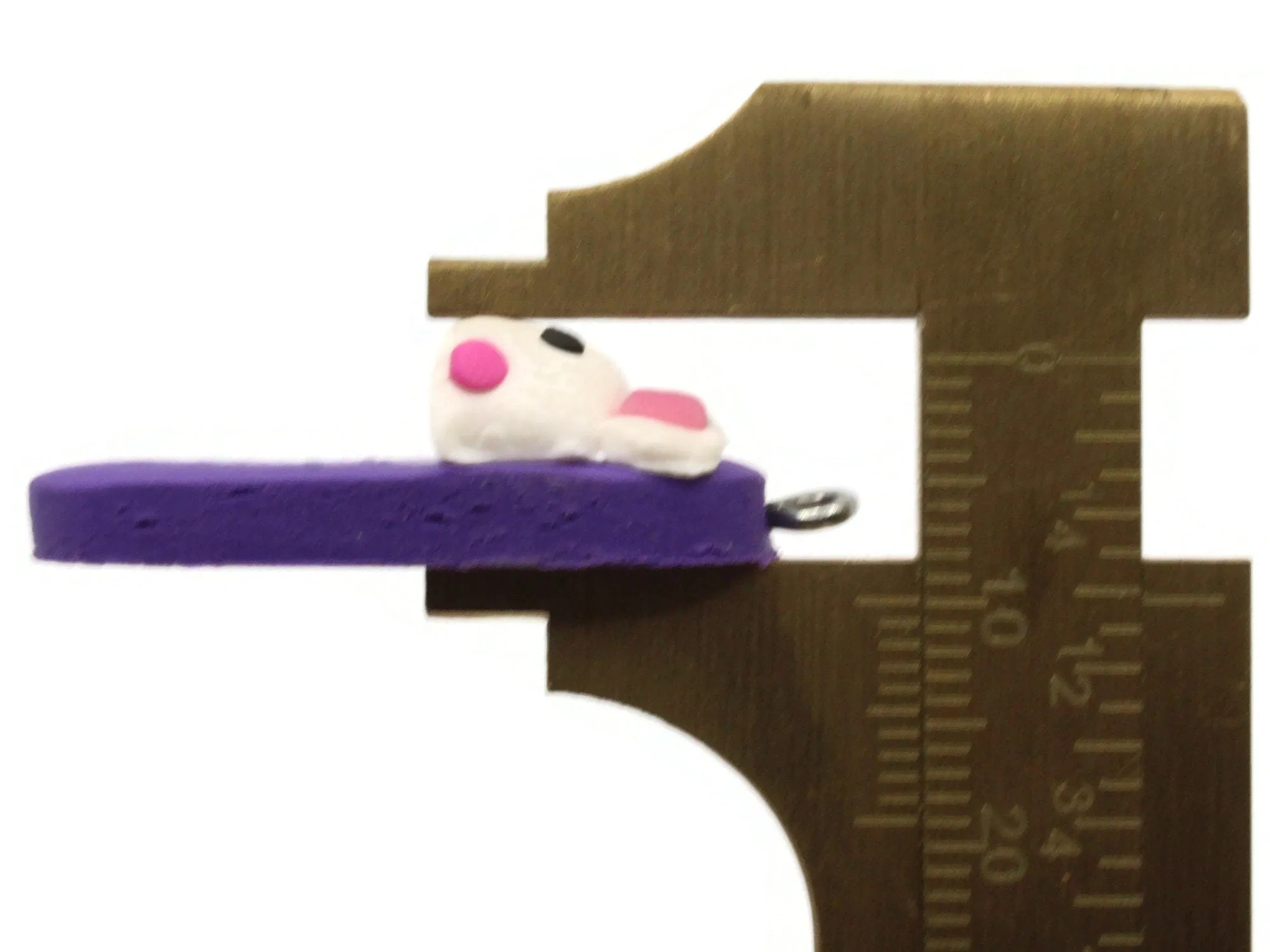 5 34mm Purple Bunny Rabbit Slipper Polymer Clay Miniature Slipper Charms