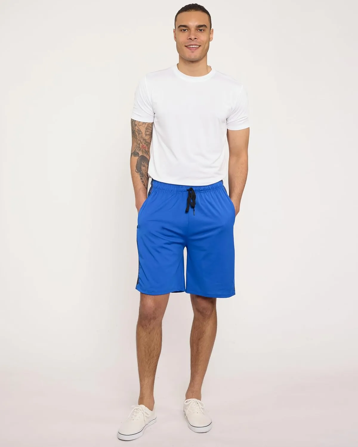 5 Pack Men's Active Quick Dry Fit Shorts - Athletic Running Gym Workout Casual Shorts with Pockets Bulk