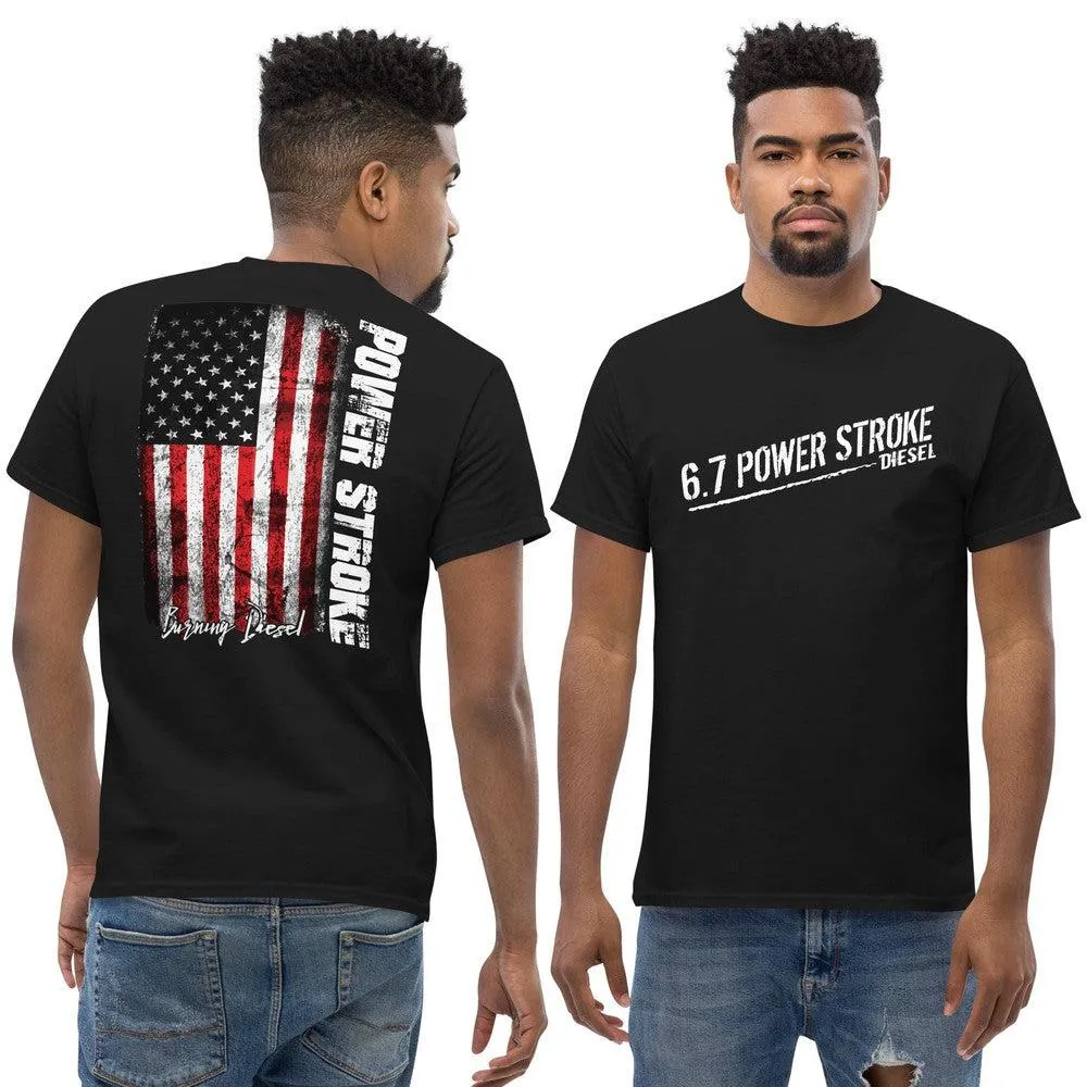 6.7 Power Stroke T-Shirt With American Flag