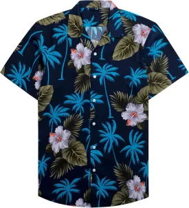 Alimens & Gentle Hawaiian Shirt for Men Summer Beach Casual Short Sleeve Button Down Shirts Printed Tropical Vacation Shirts