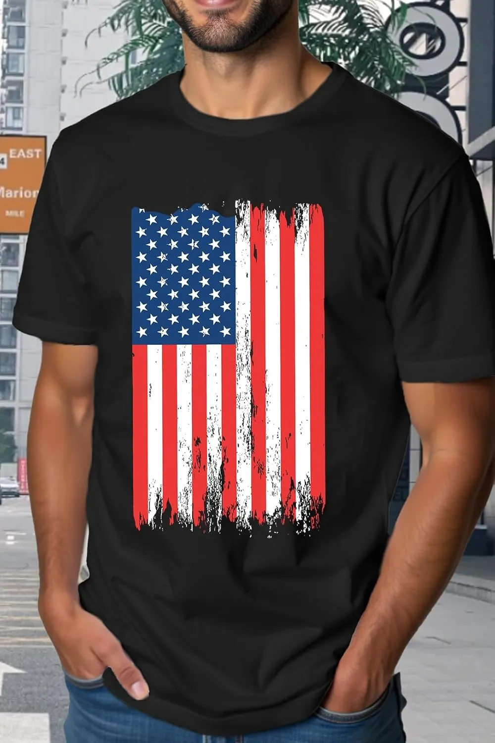 American Flag Shirts for Men USA 4th of July T-Shirt Memorial Day Patriotic Tee Tops