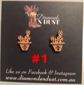 Bamboo Cactus Studs (3 styles)