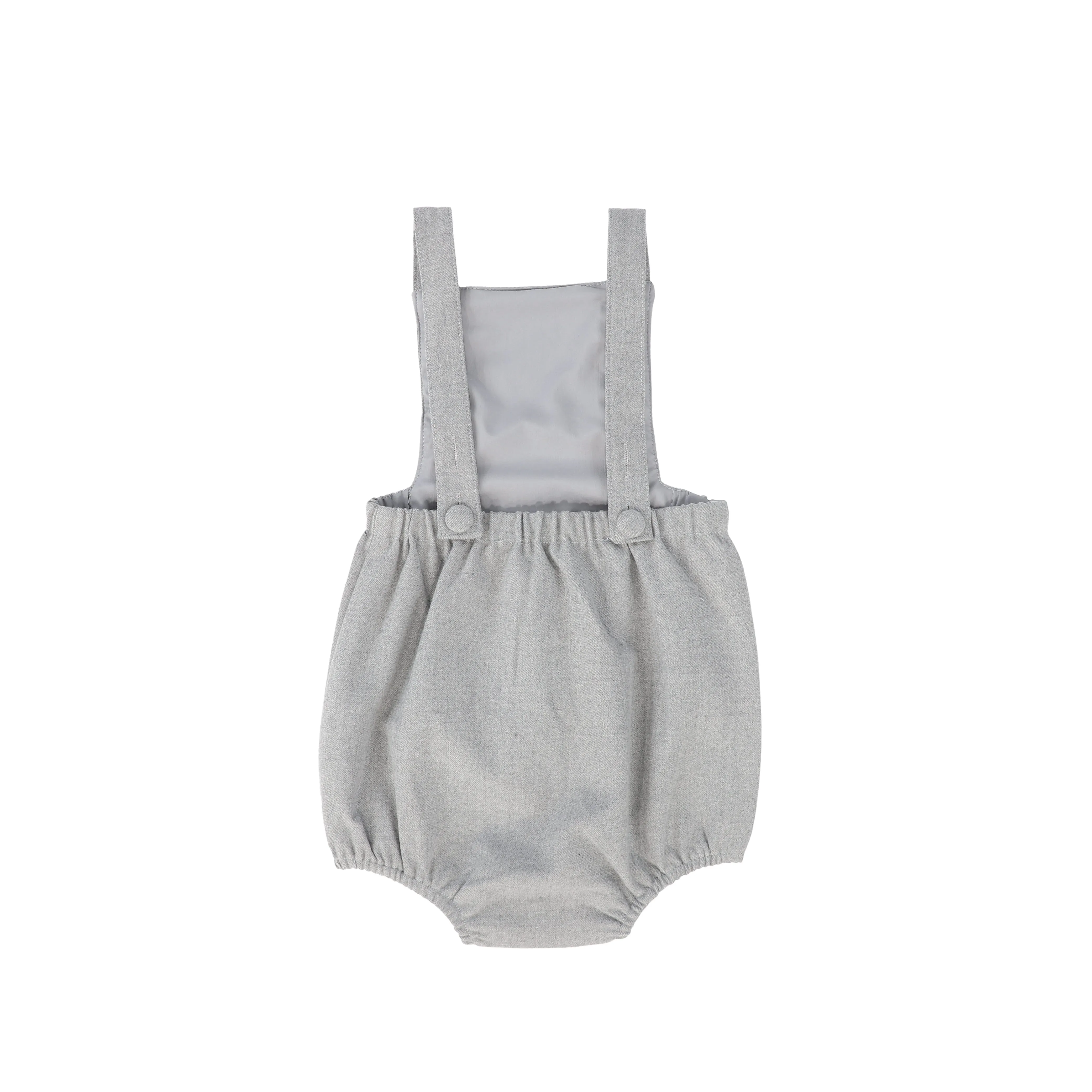 BAMBOO LIGHT GREY WOOL BUTTON ROMPER