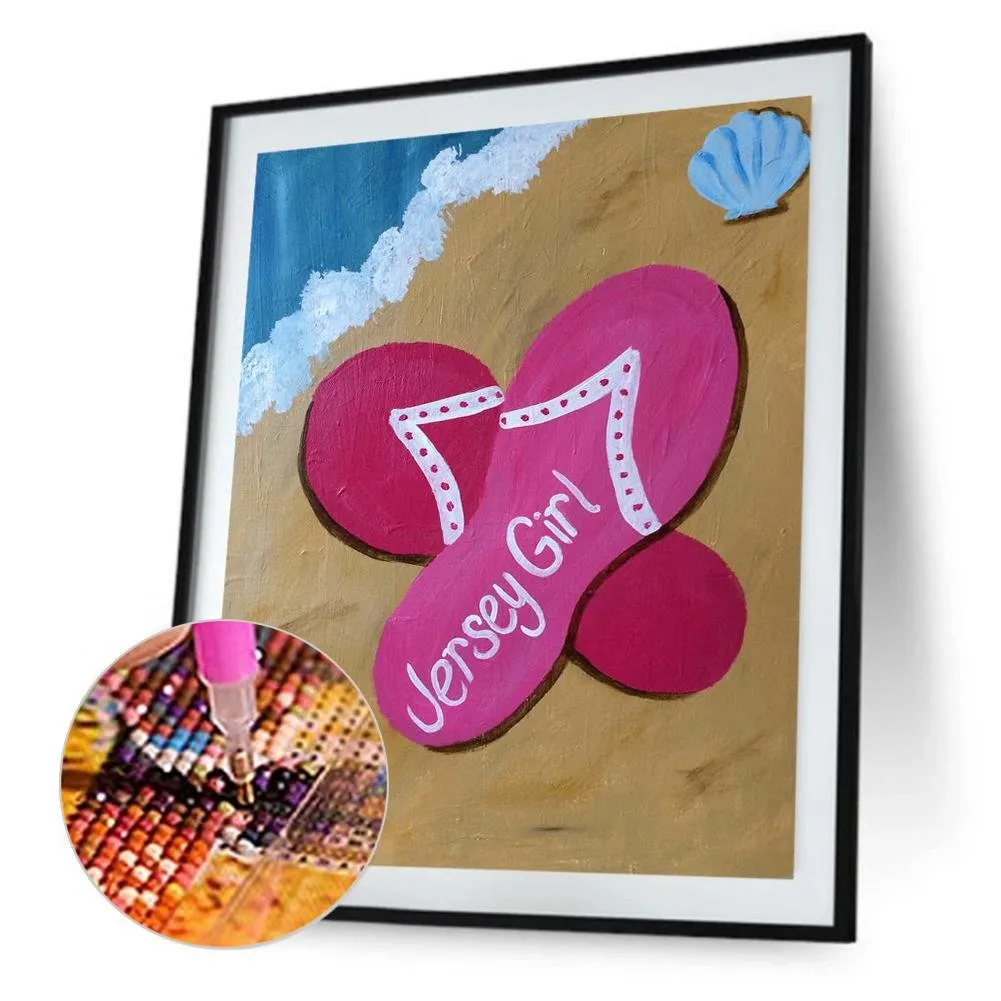 Beach Slippers - Full Round Diamond - 30x40cm