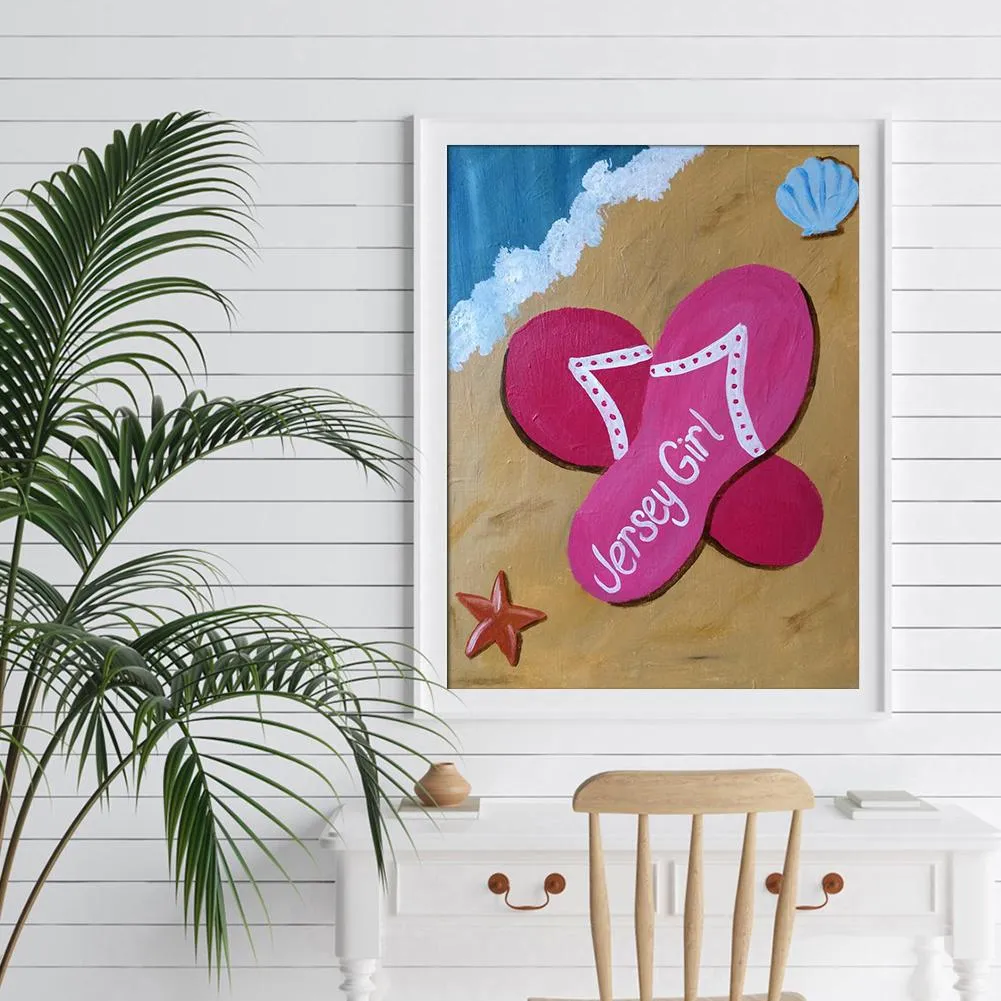 Beach Slippers - Full Round Diamond - 30x40cm