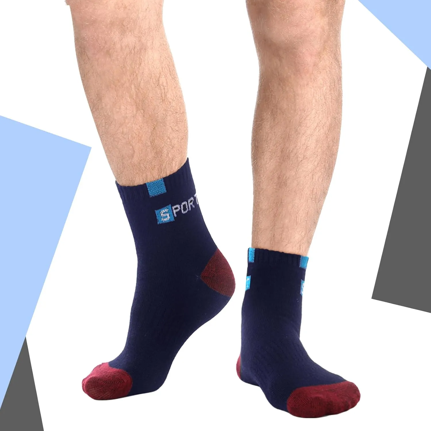 Bencailor 15 Pairs Men's Crew Socks Breathable Athletic Comfort Lightweight Sport Socks for Men