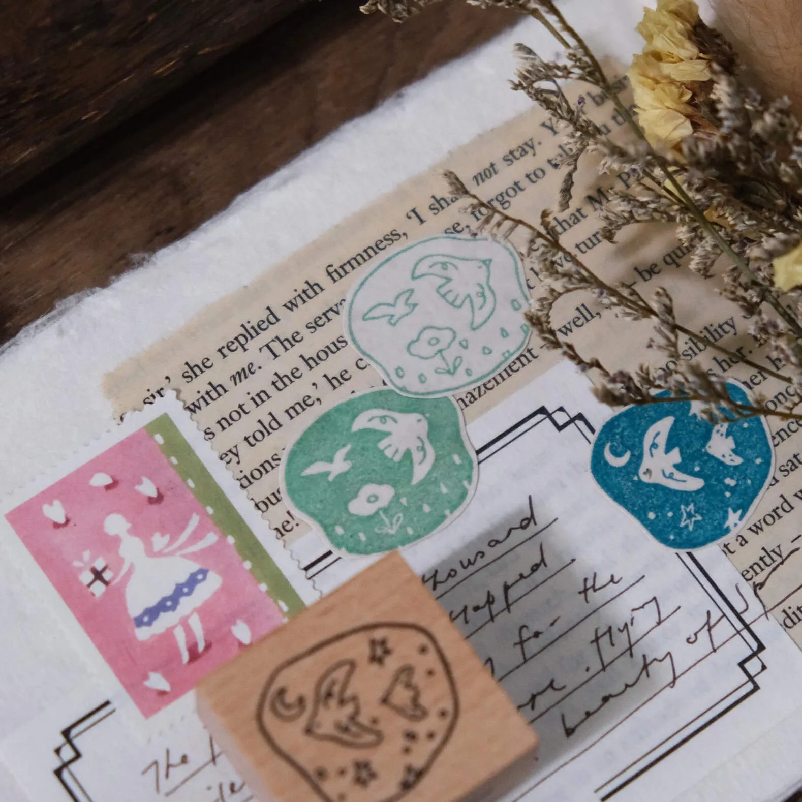 Birds// Day & Night Rubber Stamp Set