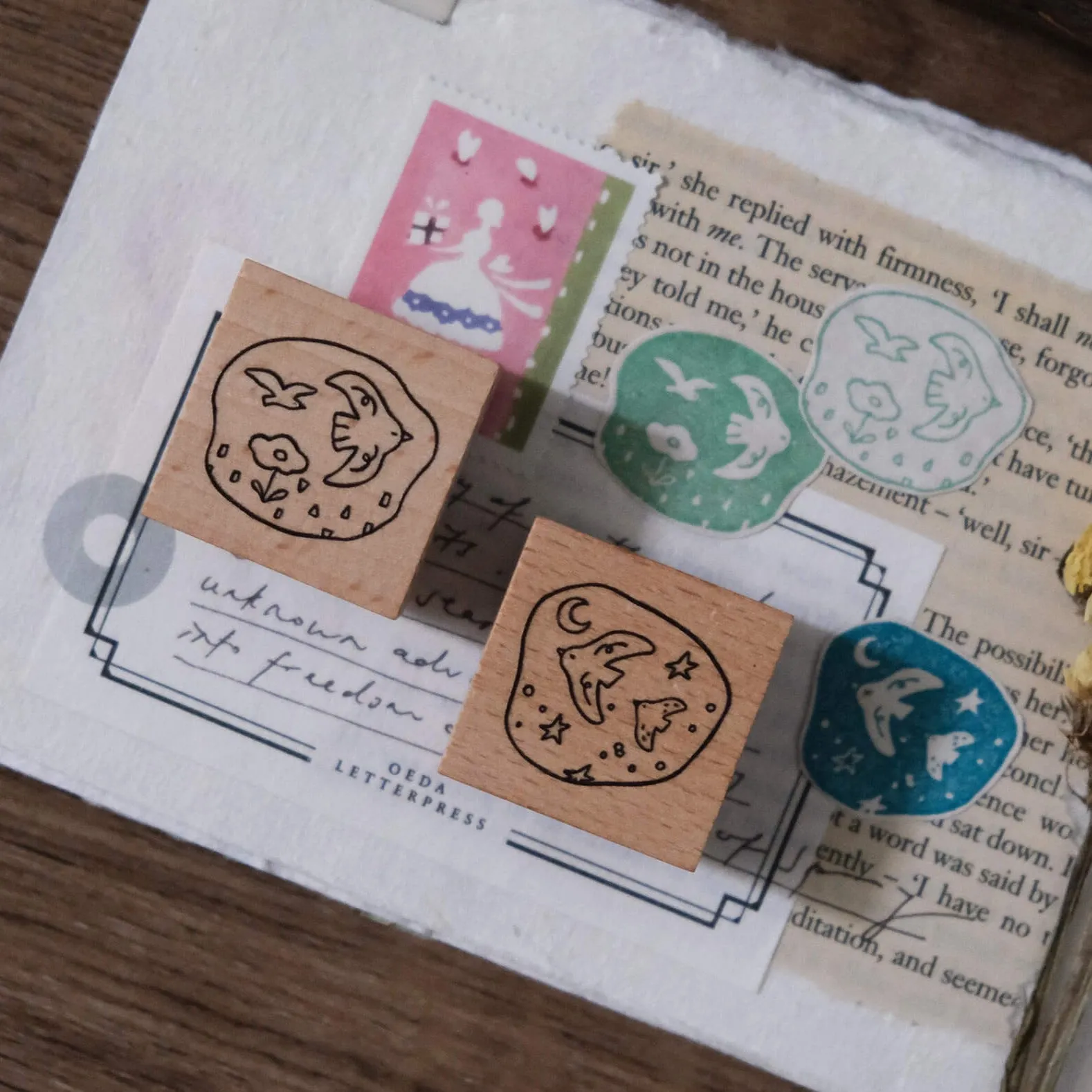 Birds// Day & Night Rubber Stamp Set