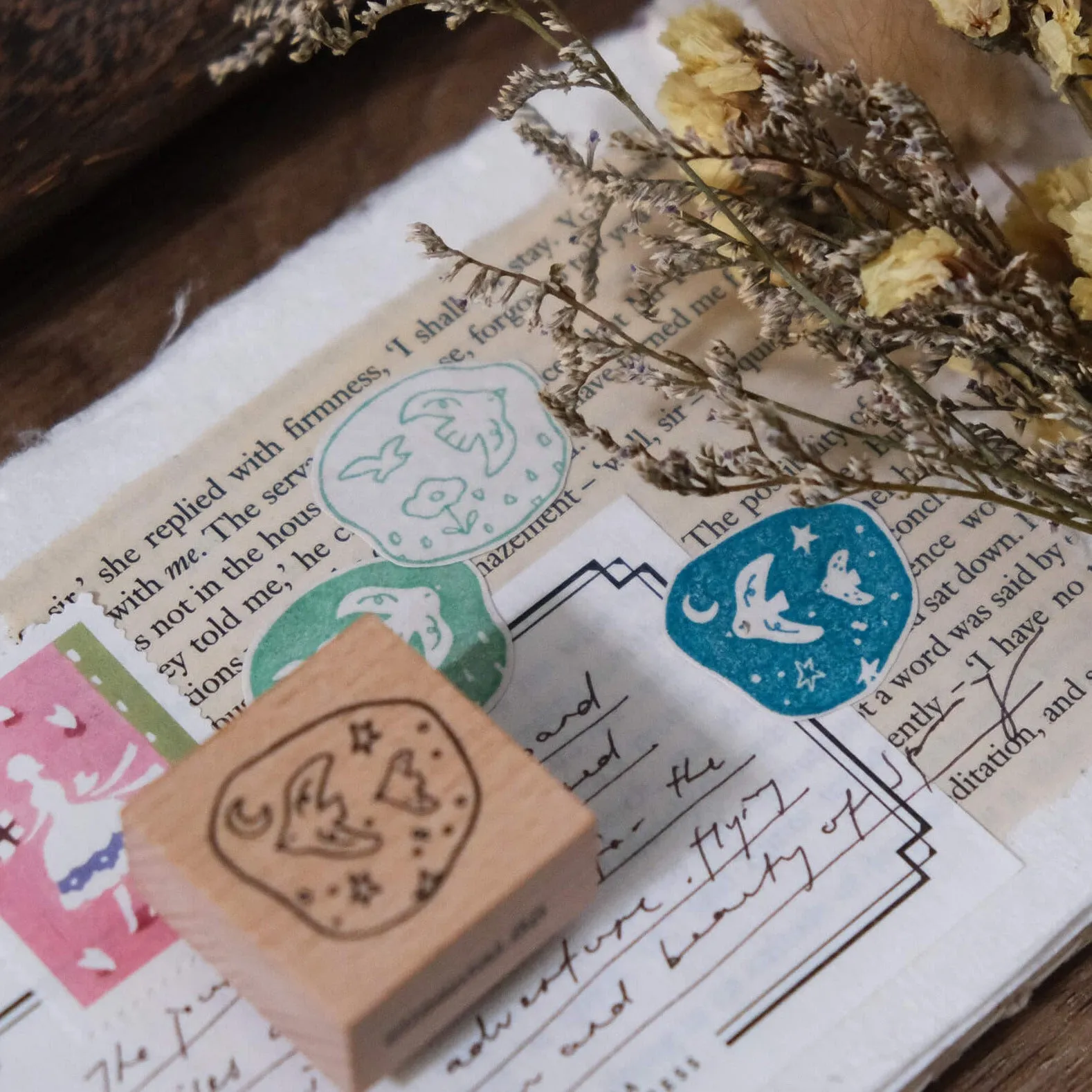 Birds// Day & Night Rubber Stamp Set