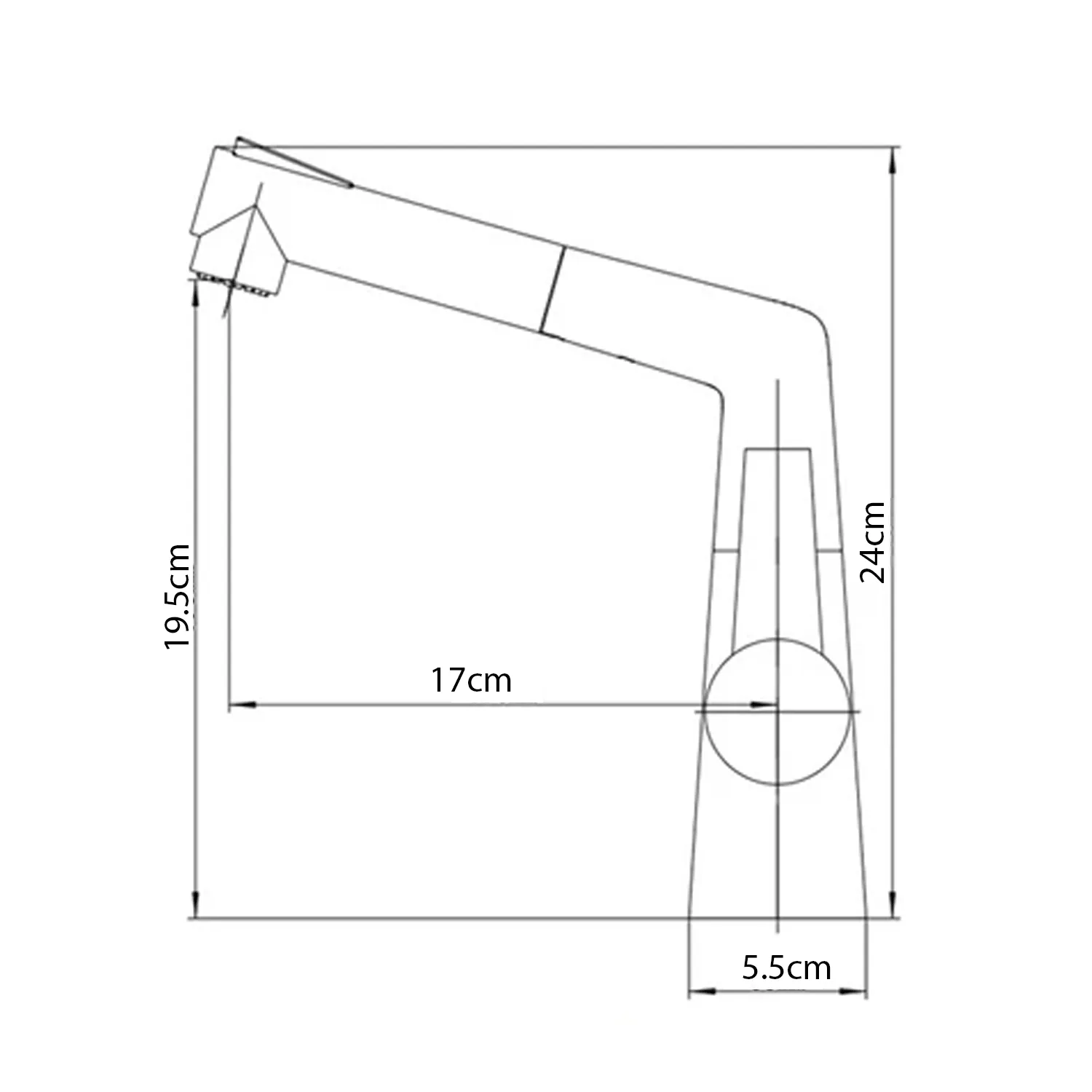 Black & Chrome Pull Out Bathroom Tap