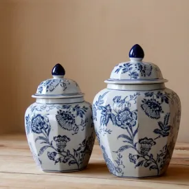 Blue & White Chinese Ceramic Urn