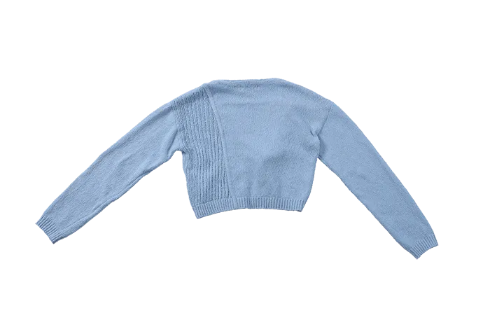 Blue Crop Knit Top and Cardigan