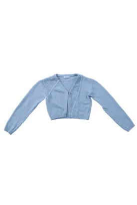 Blue Crop Knit Top and Cardigan