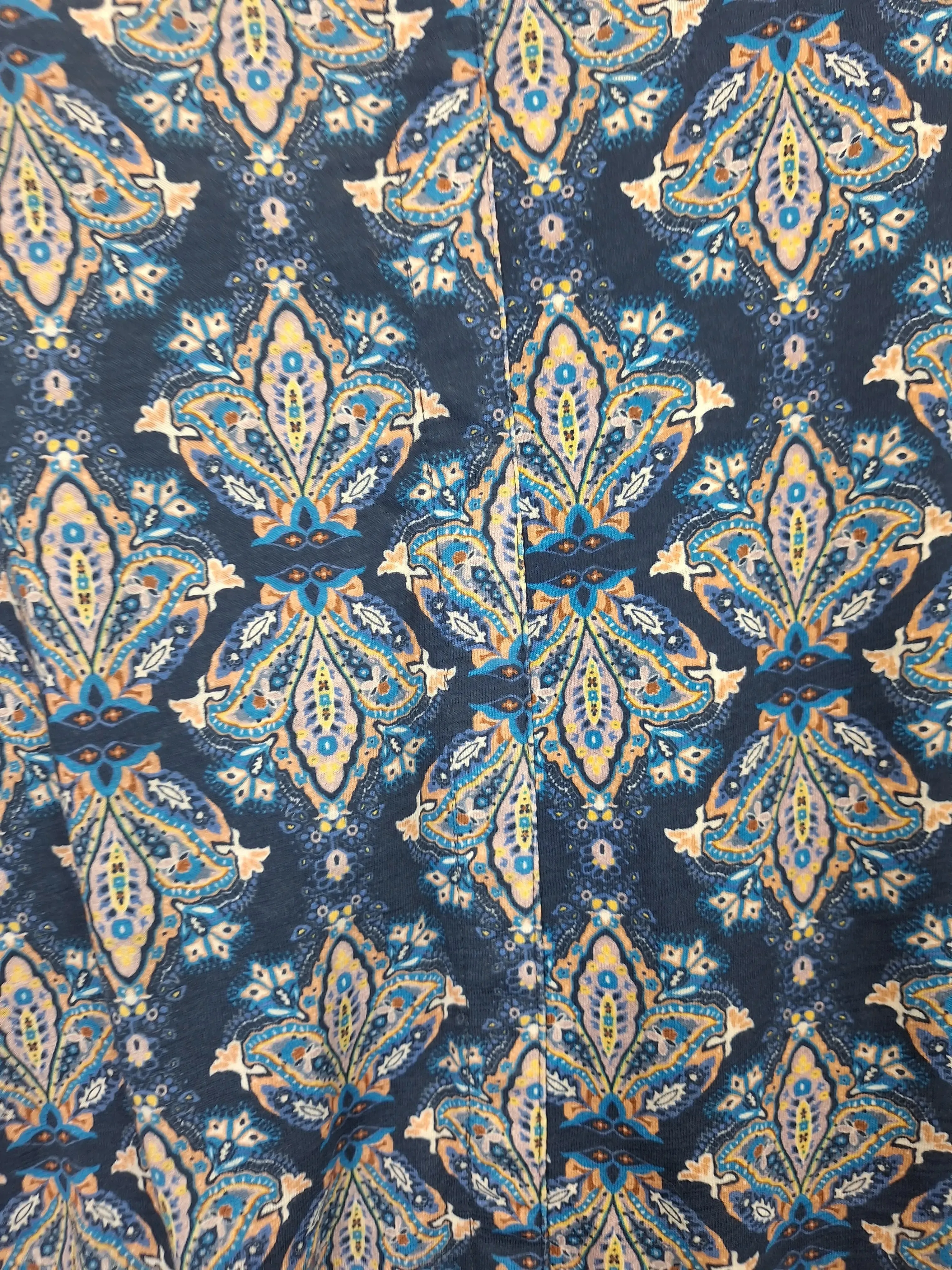 Blue Illusion Relaxed Paisley Top Size XXXL