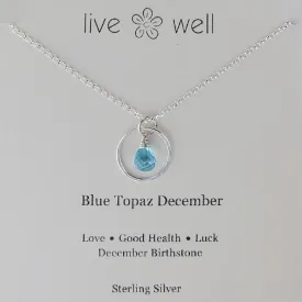 Blue Topaz December Birthstone Necklace By Live Well
