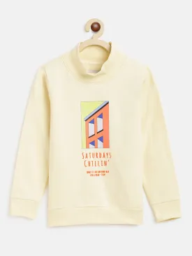 Boys Yellow Printed Sweatshirt