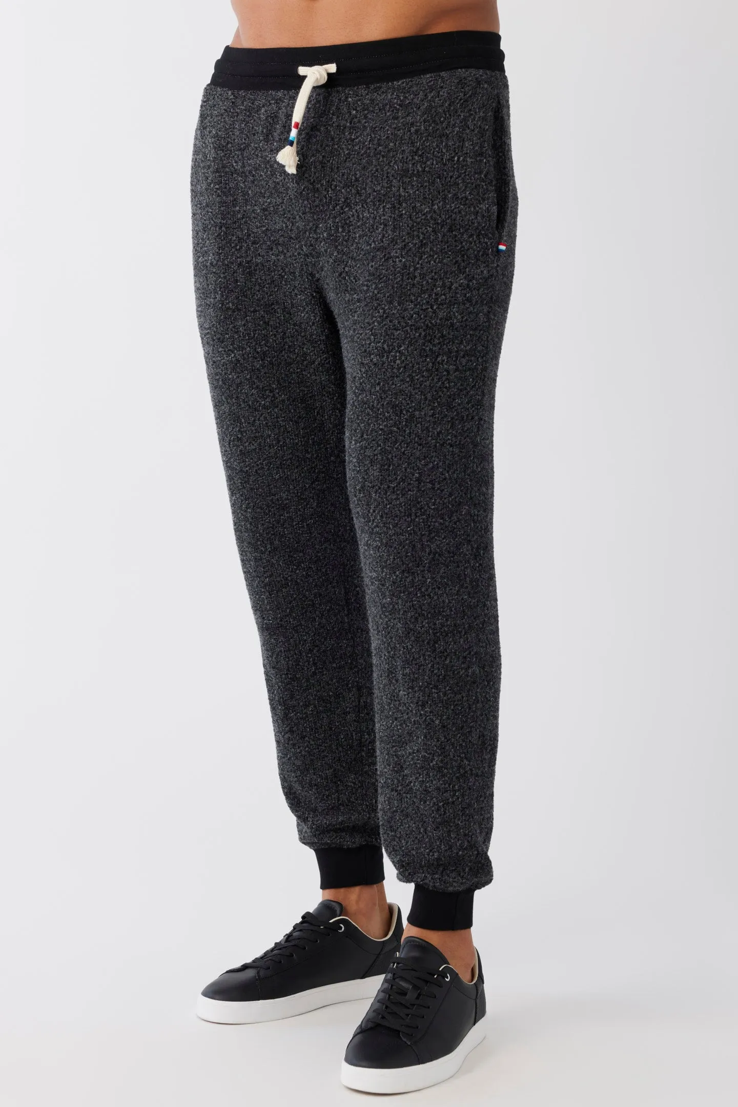 Brushed Boucle Jogger - Black