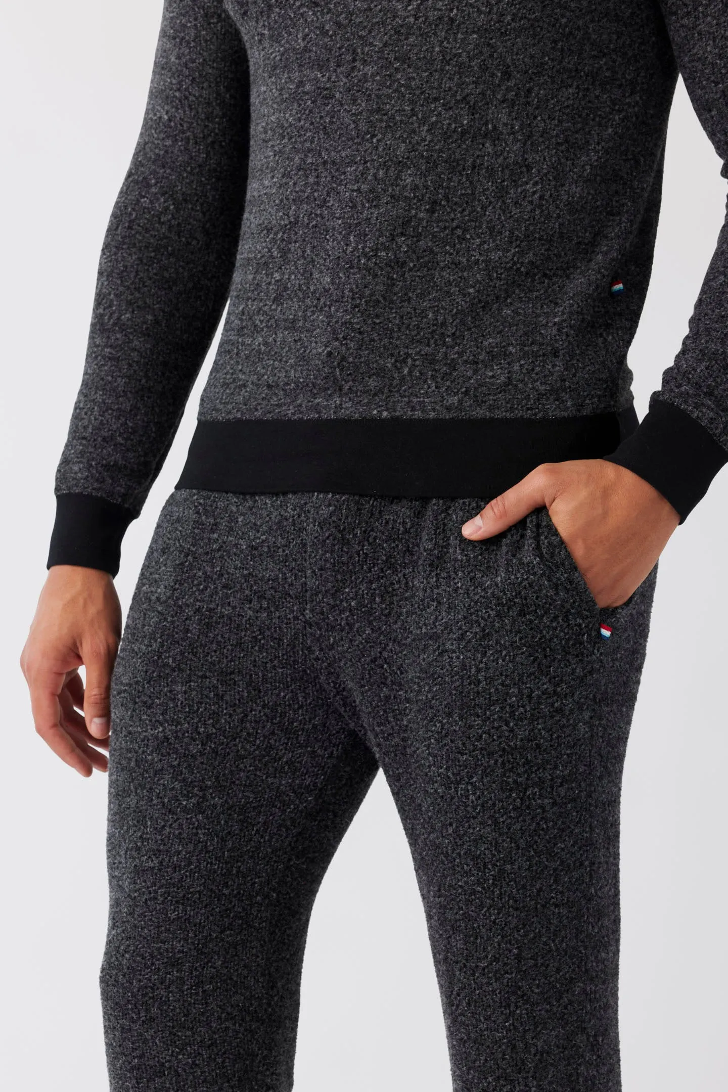Brushed Boucle Jogger - Black