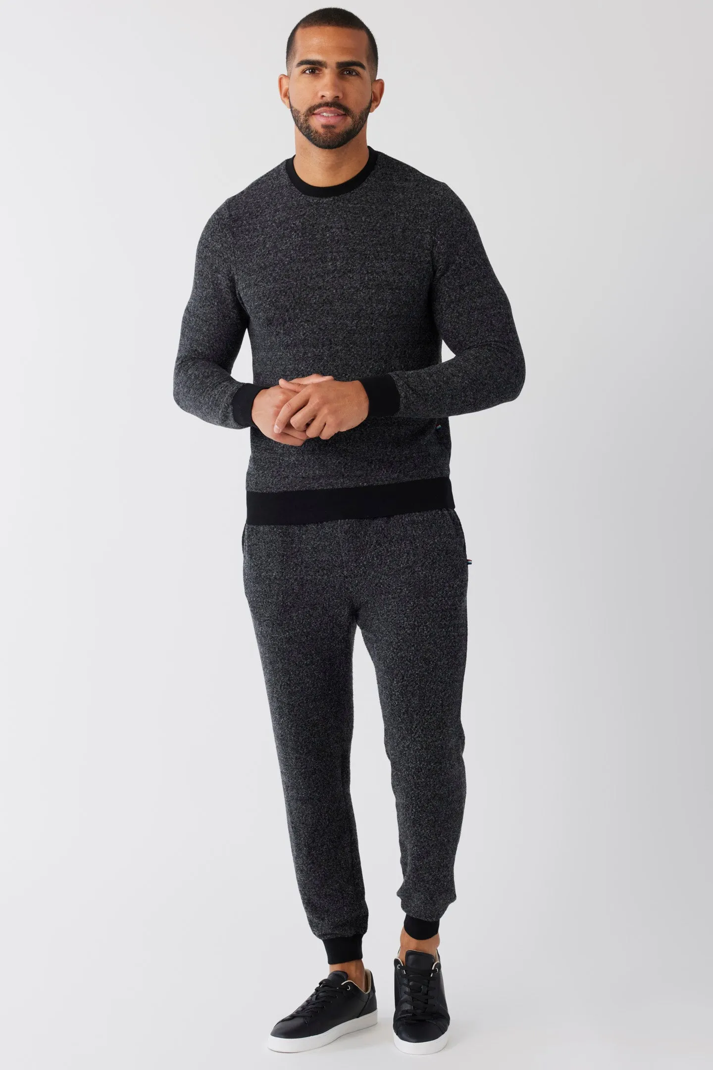 Brushed Boucle Jogger - Black