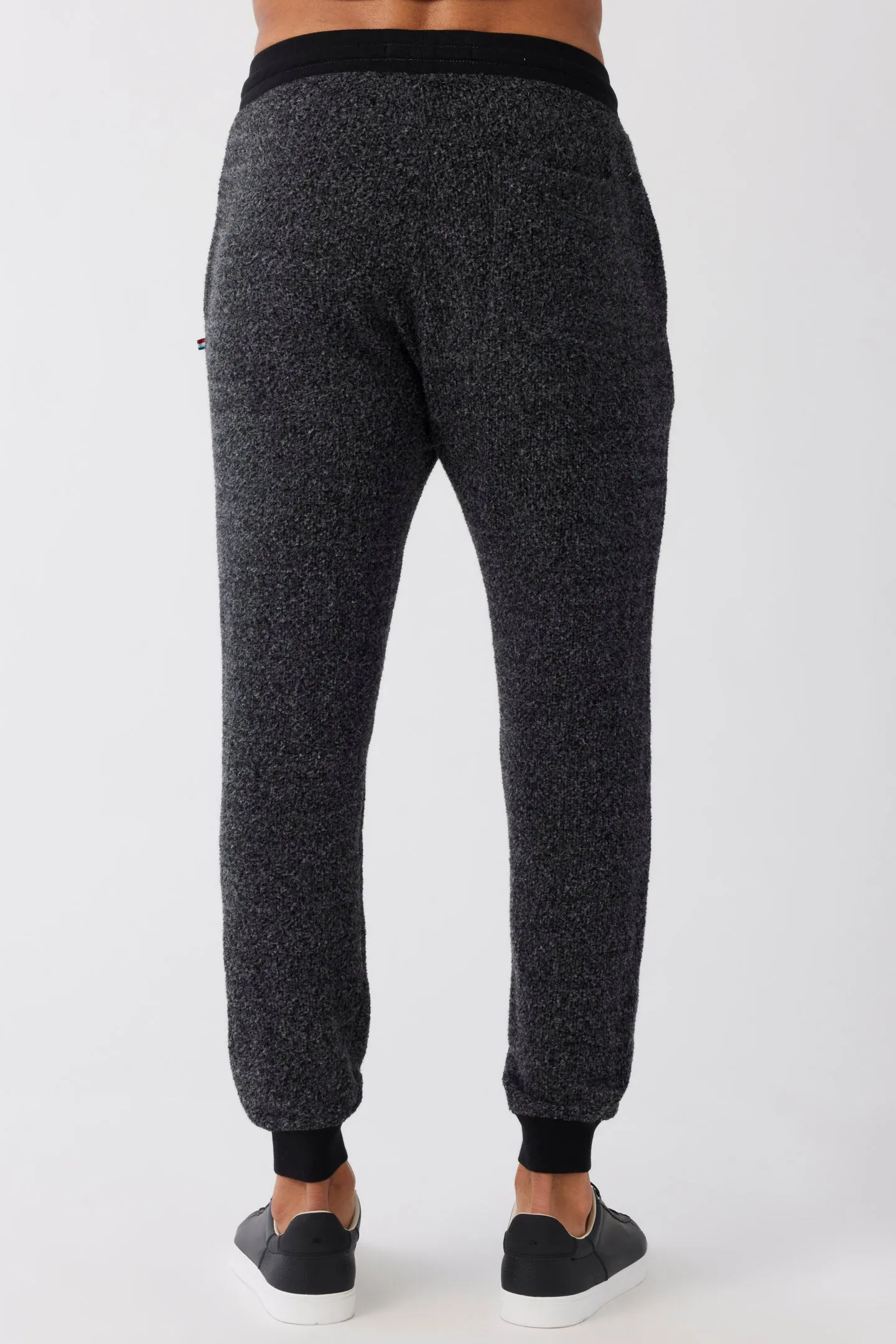 Brushed Boucle Jogger - Black