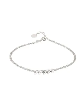 Carlton London 925 Sterling Silver Rhodium Plated Silver Toned Arow Shape Anklet For Women