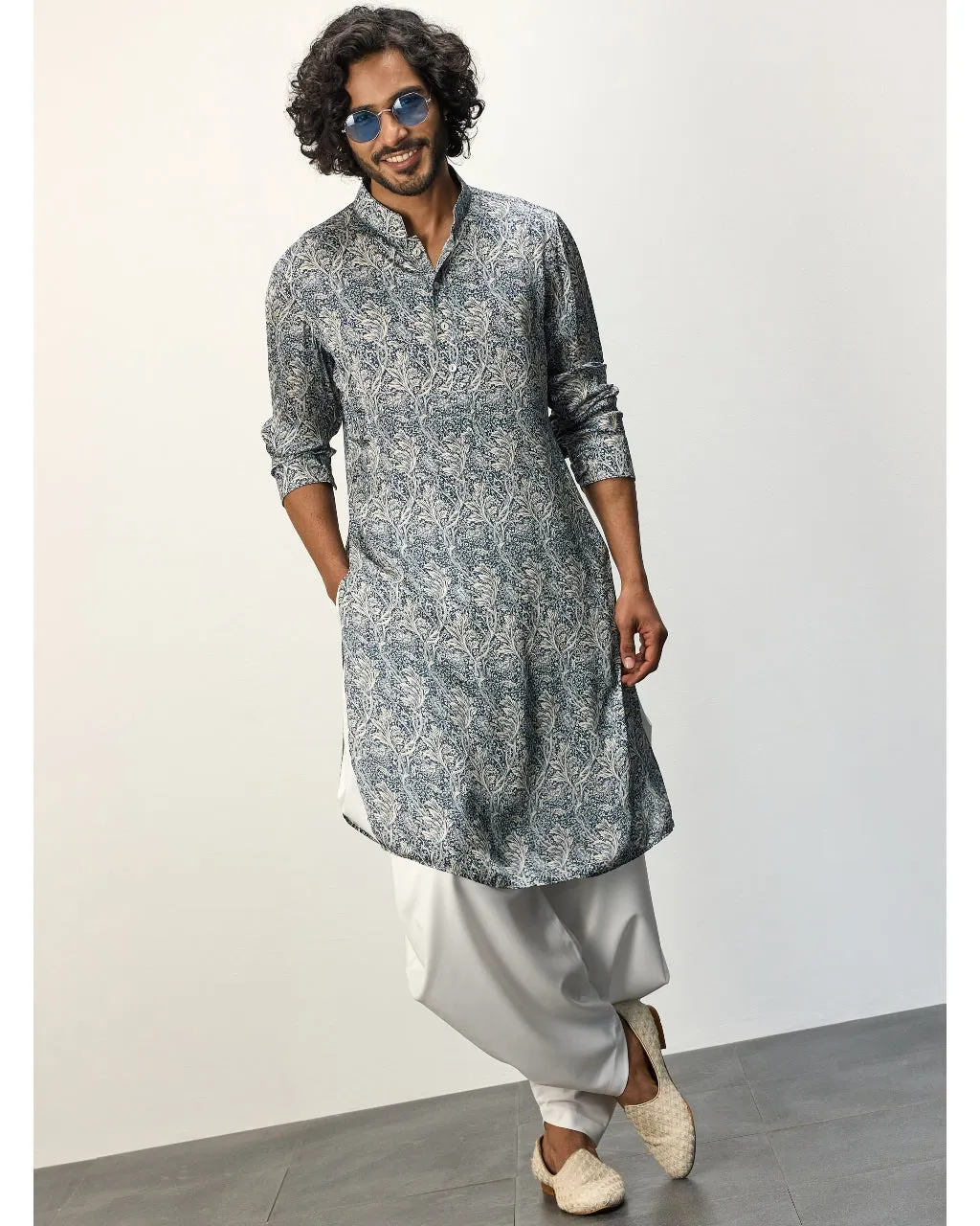 Champagne Jaal Printed Kurta Set