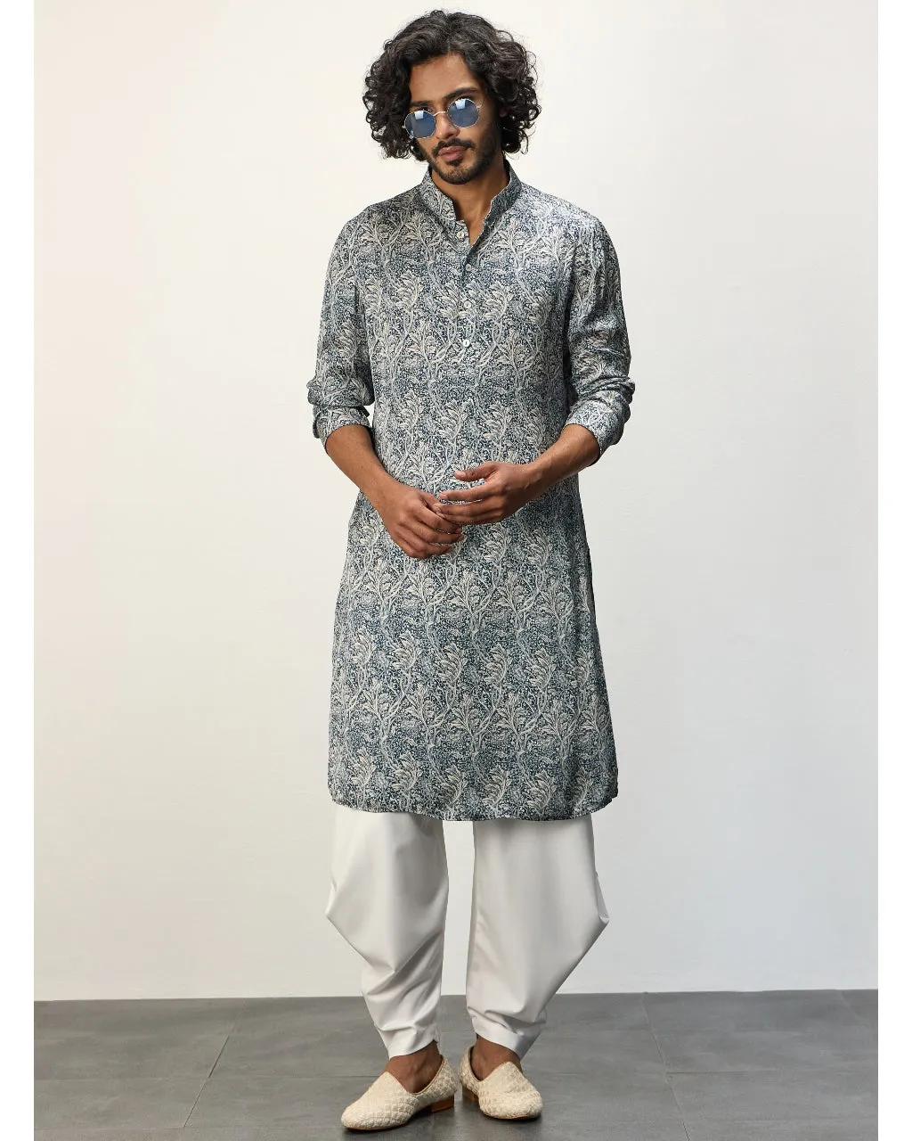 Champagne Jaal Printed Kurta Set