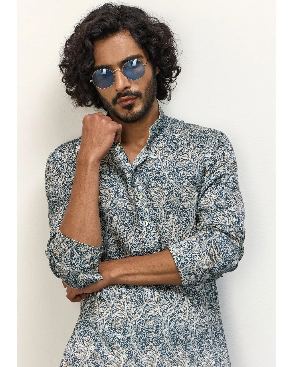 Champagne Jaal Printed Kurta Set