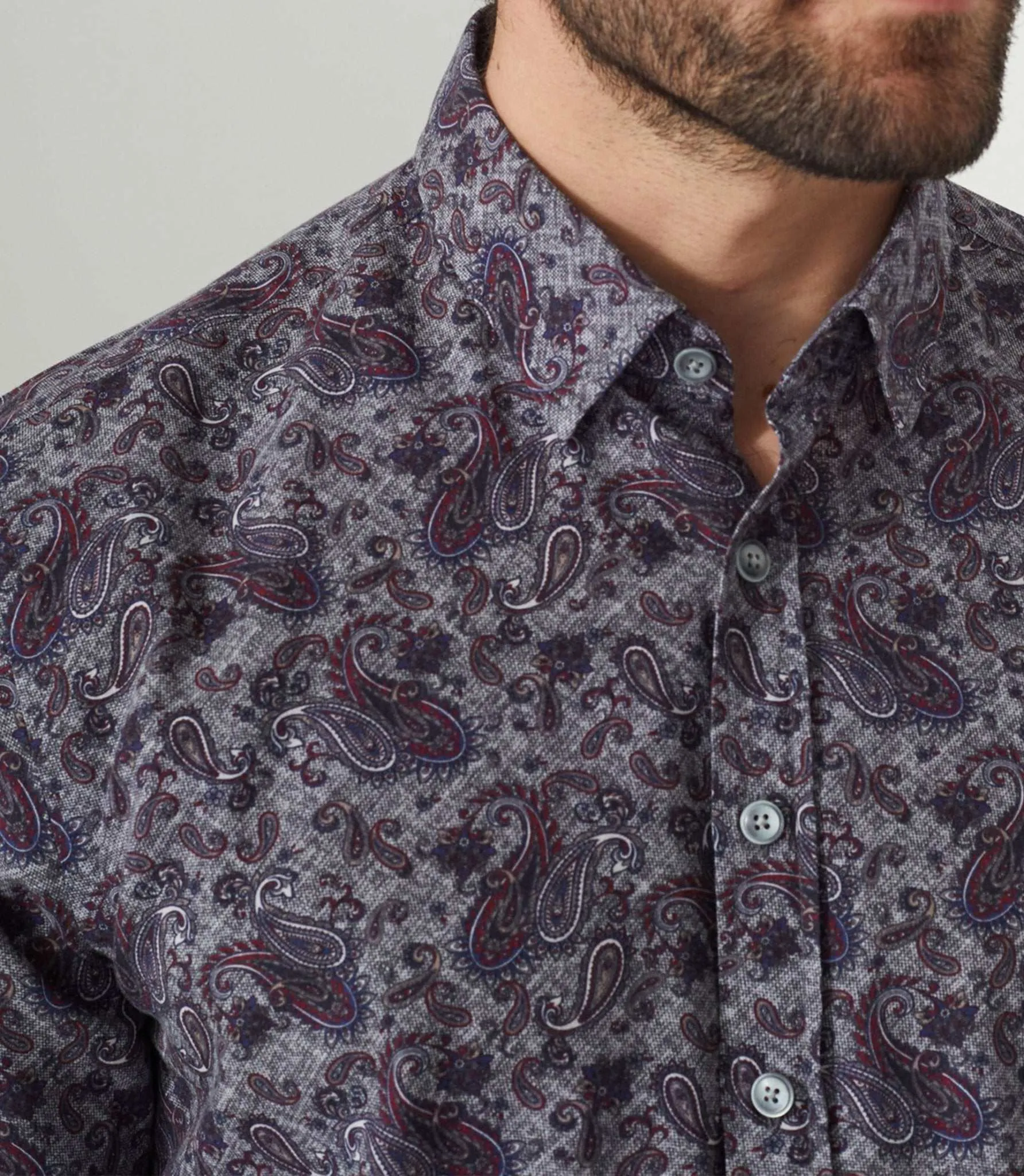 Chemise casual imprimée grise "Alan"