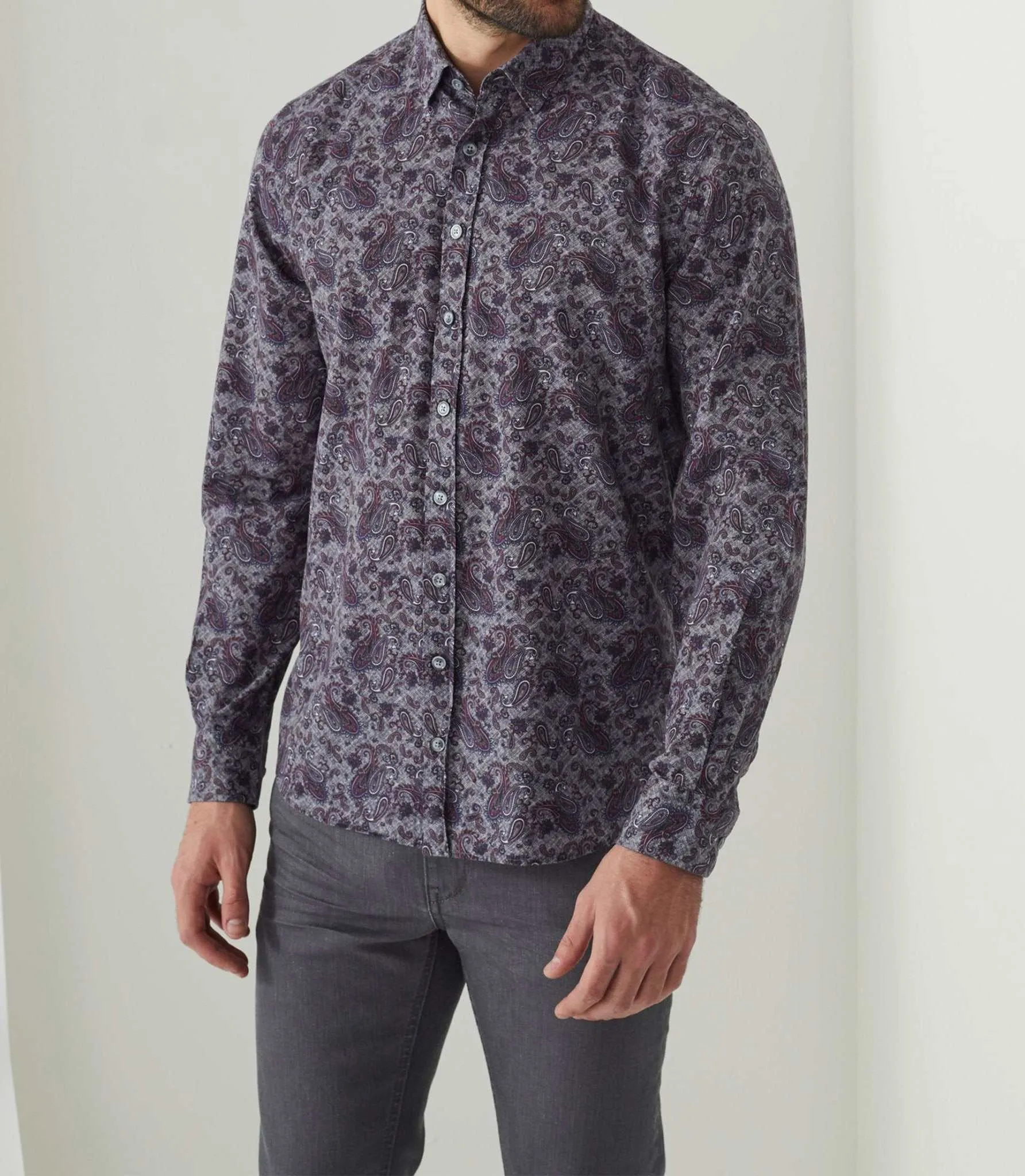 Chemise casual imprimée grise "Alan"