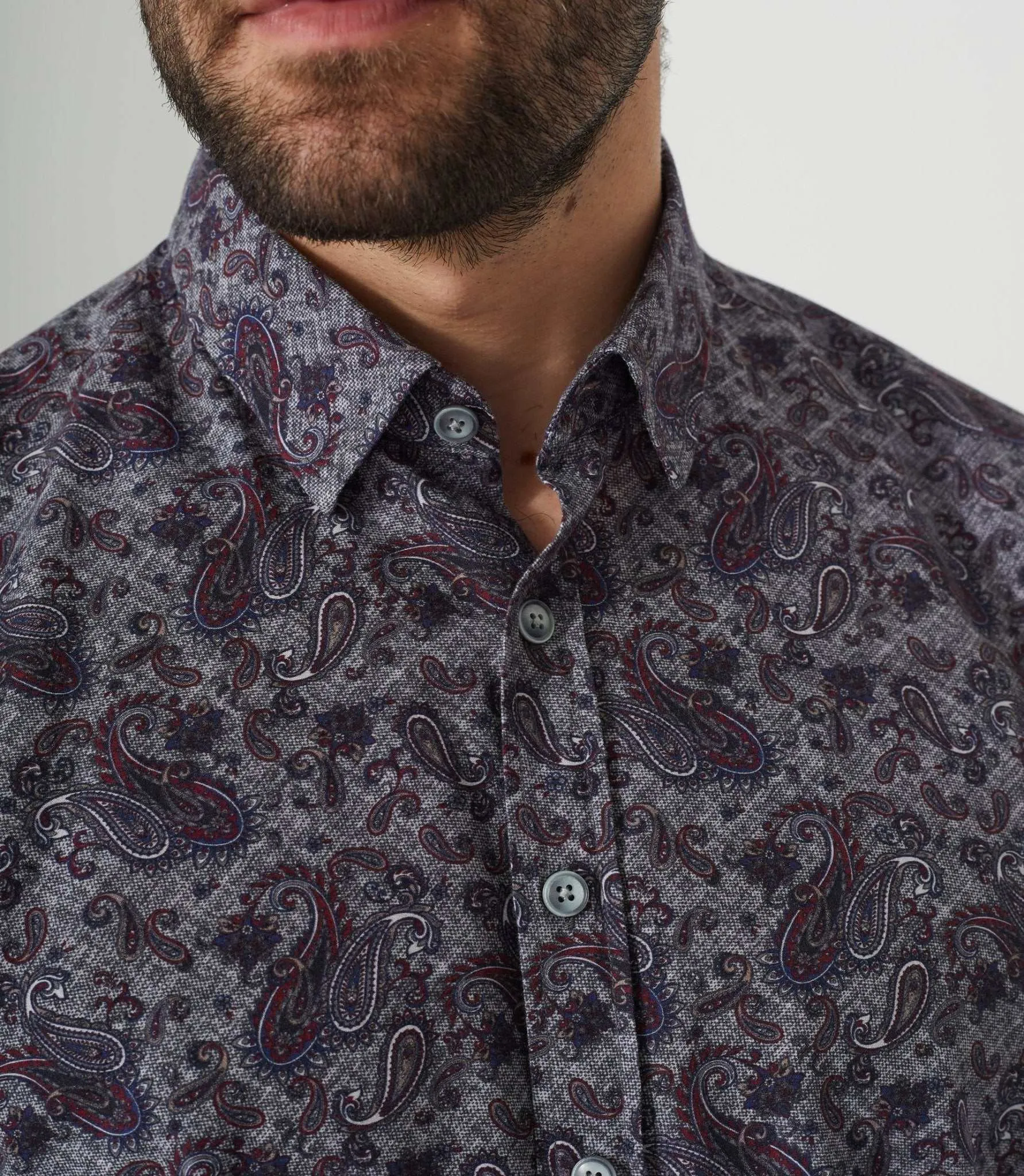 Chemise casual imprimée grise "Alan"