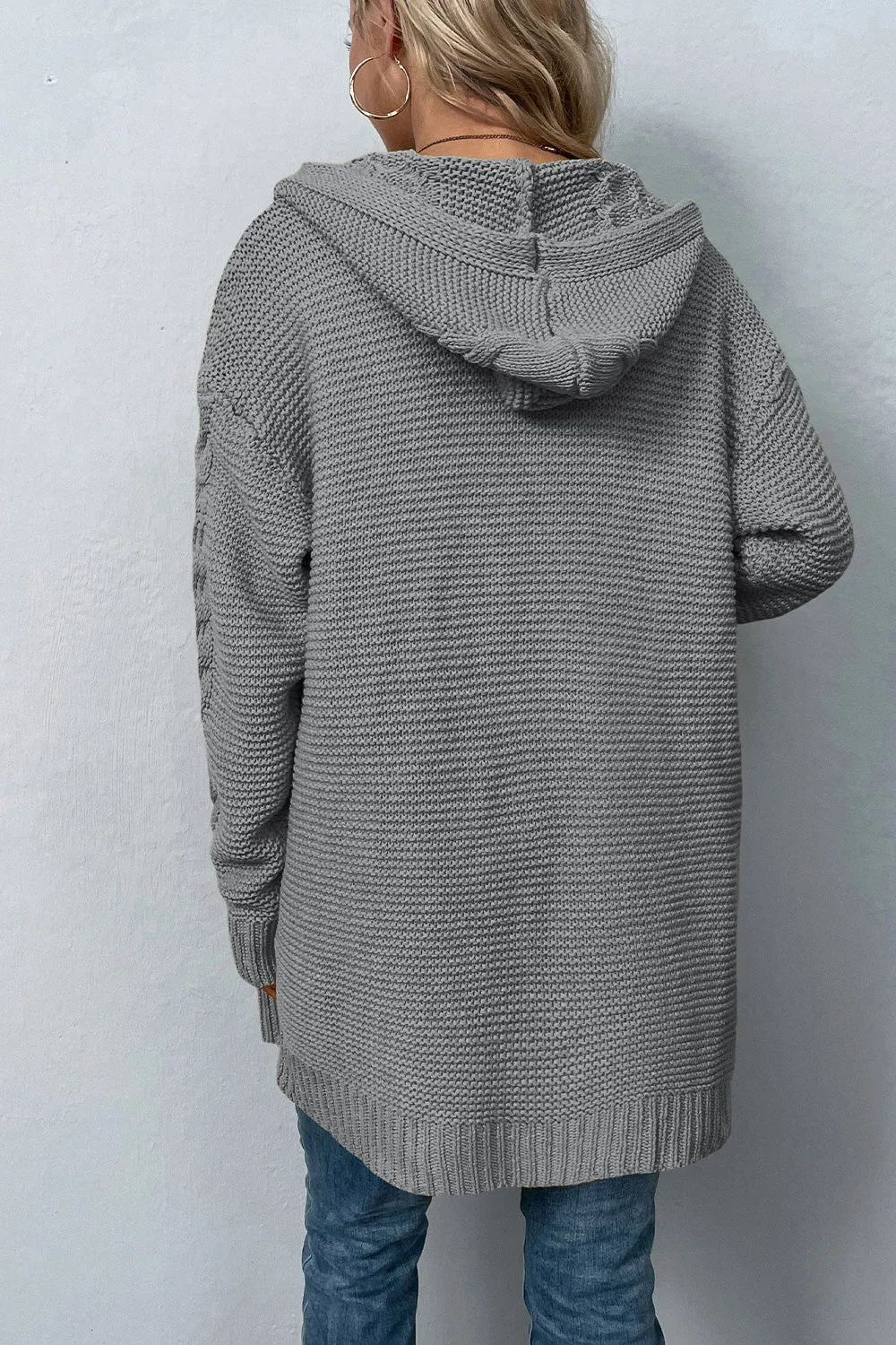 Comfy Cable Knit Hoodie Cardigan
