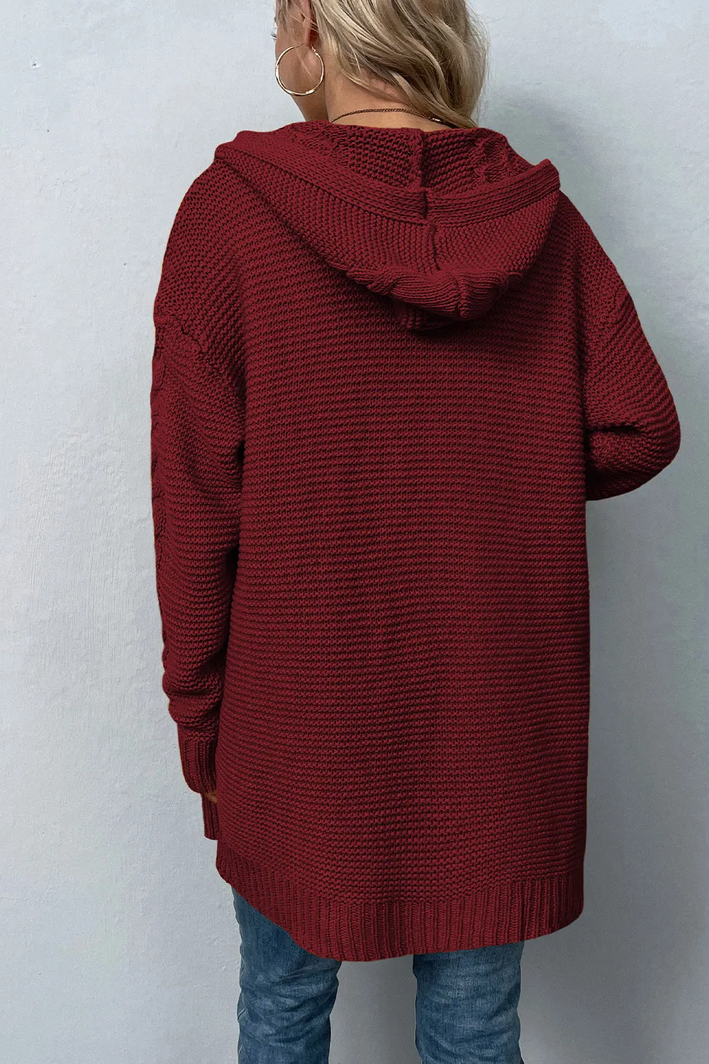 Comfy Cable Knit Hoodie Cardigan
