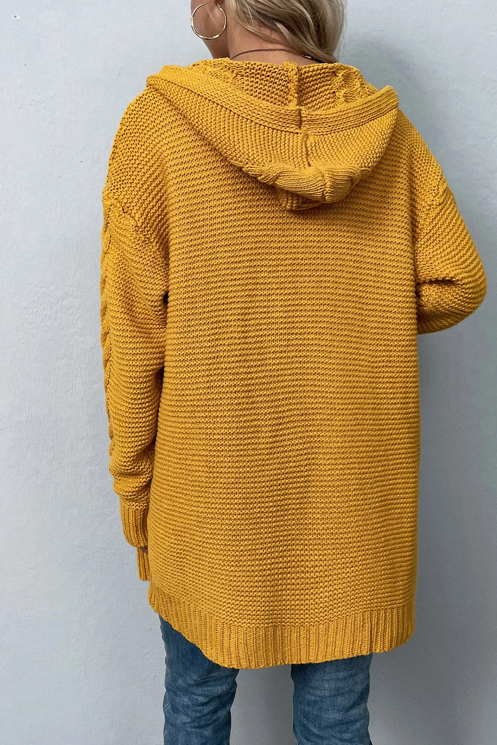 Comfy Cable Knit Hoodie Cardigan