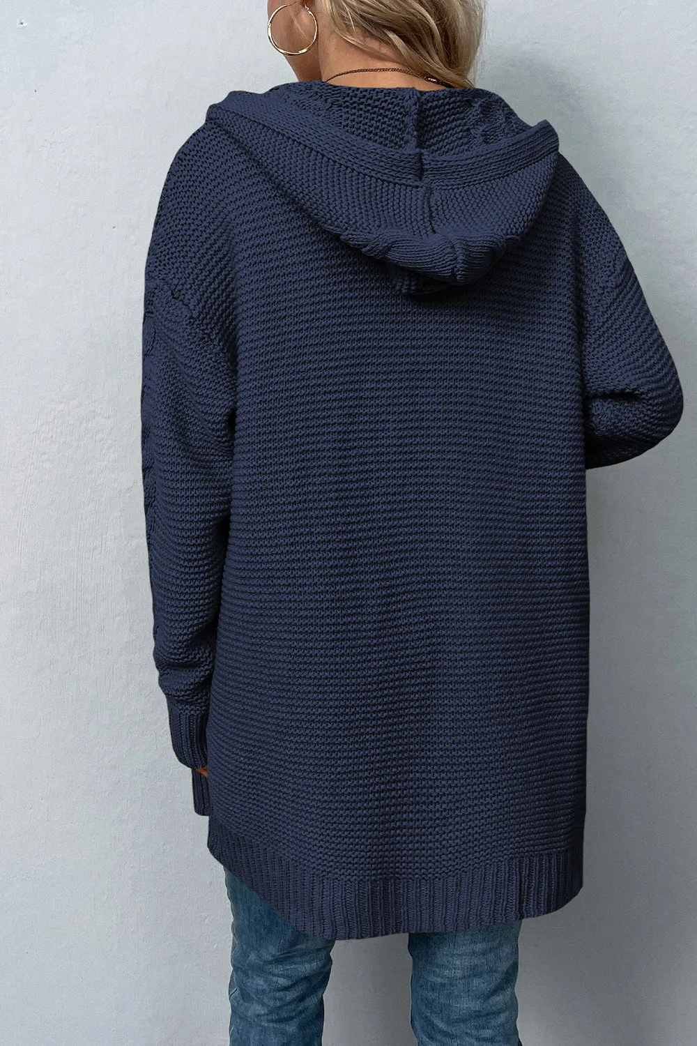 Comfy Cable Knit Hoodie Cardigan