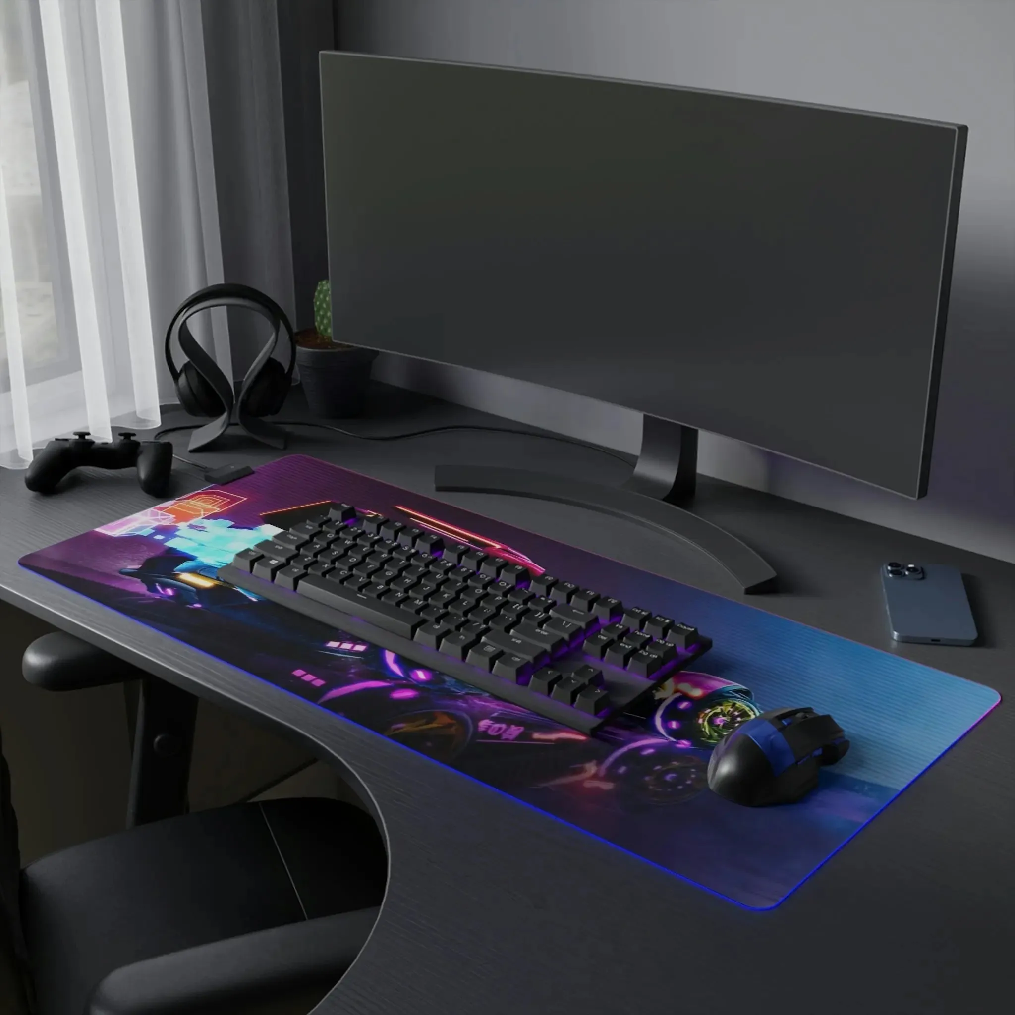 Cosmic Glow: RGB LED Gaming Mouse Pad