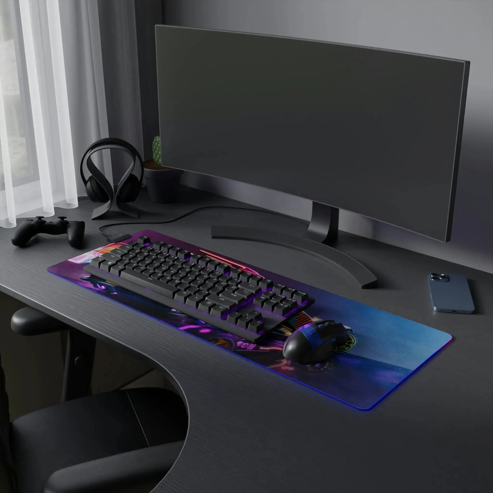 Cosmic Glow: RGB LED Gaming Mouse Pad