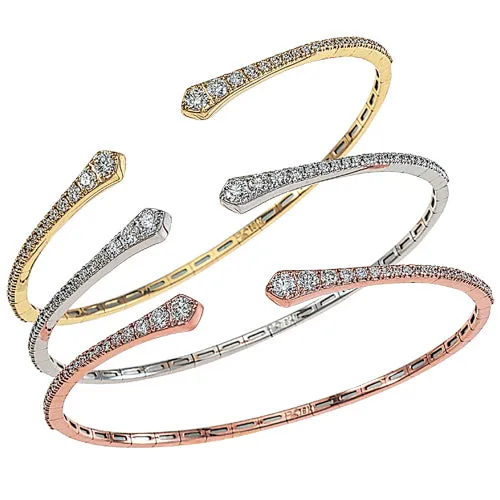DA Gold Split Cuff Graduated Diamond Bangle