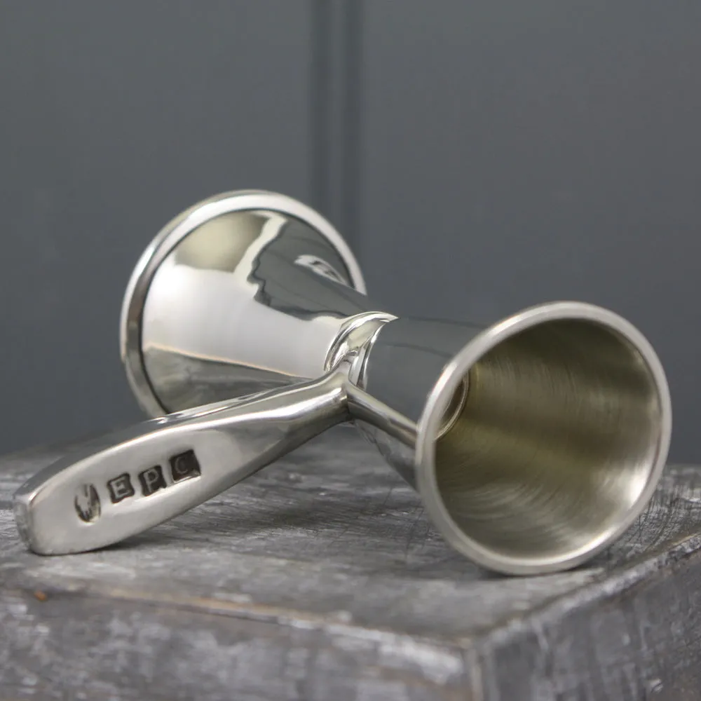 Double Shot Spirit  Pewter Bar Measure With Handle