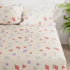 Draco Geometric Bedsheet - Beige