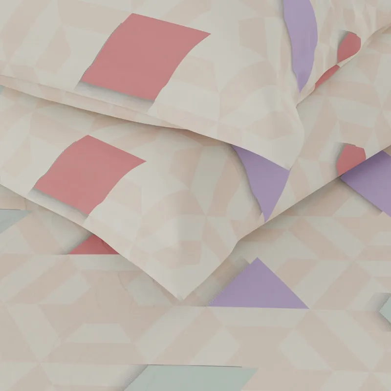 Draco Geometric Bedsheet - Beige