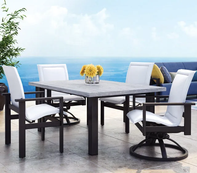 Elements High Back Swivel Rocker Padded Sling Dining Chair