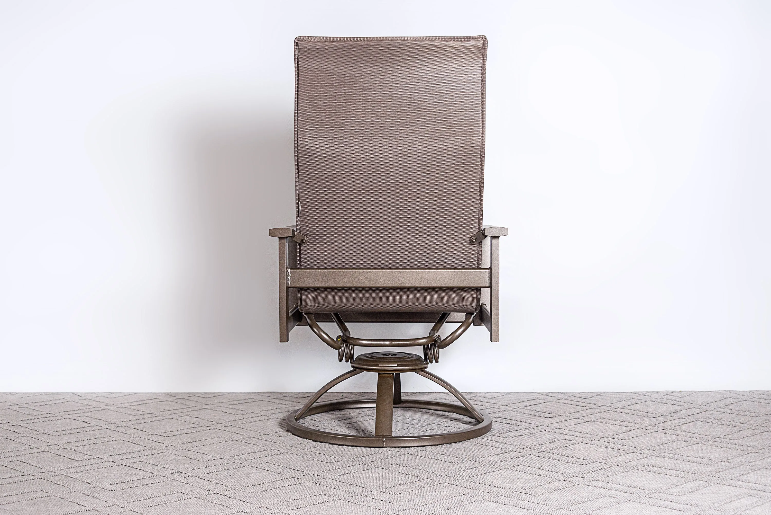 Elements High Back Swivel Rocker Padded Sling Dining Chair