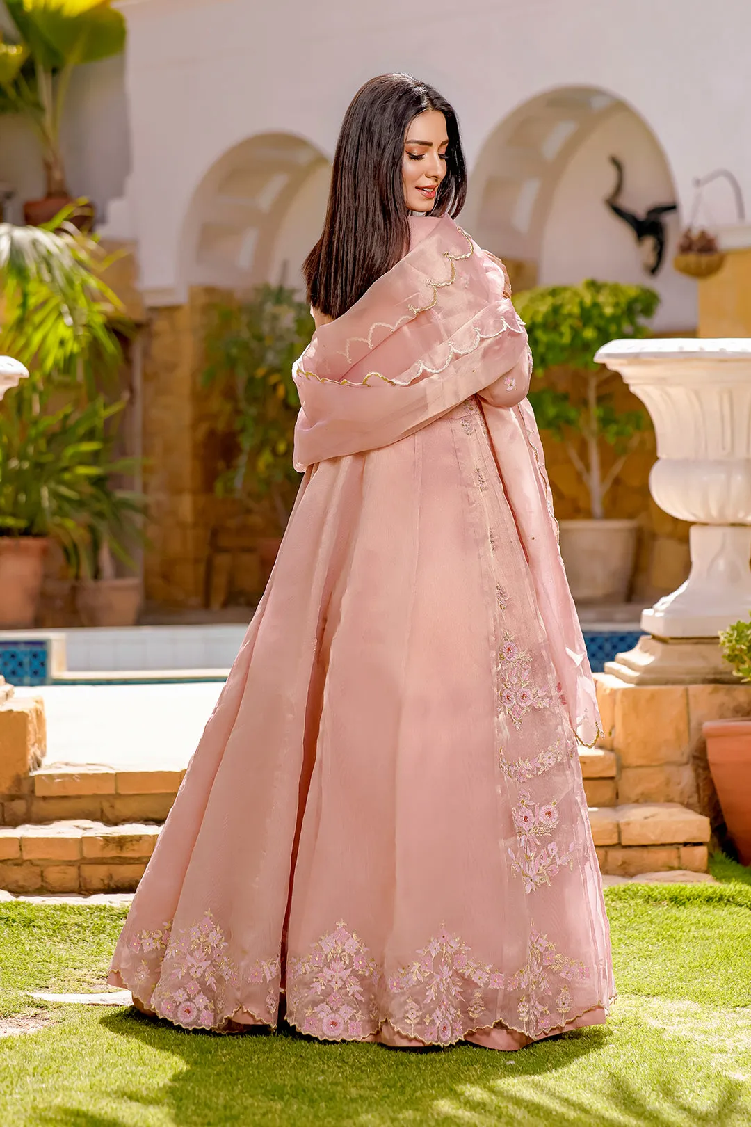 Elegant Front Open Maxi Dress with Intricate Embroidery | Eid Collection